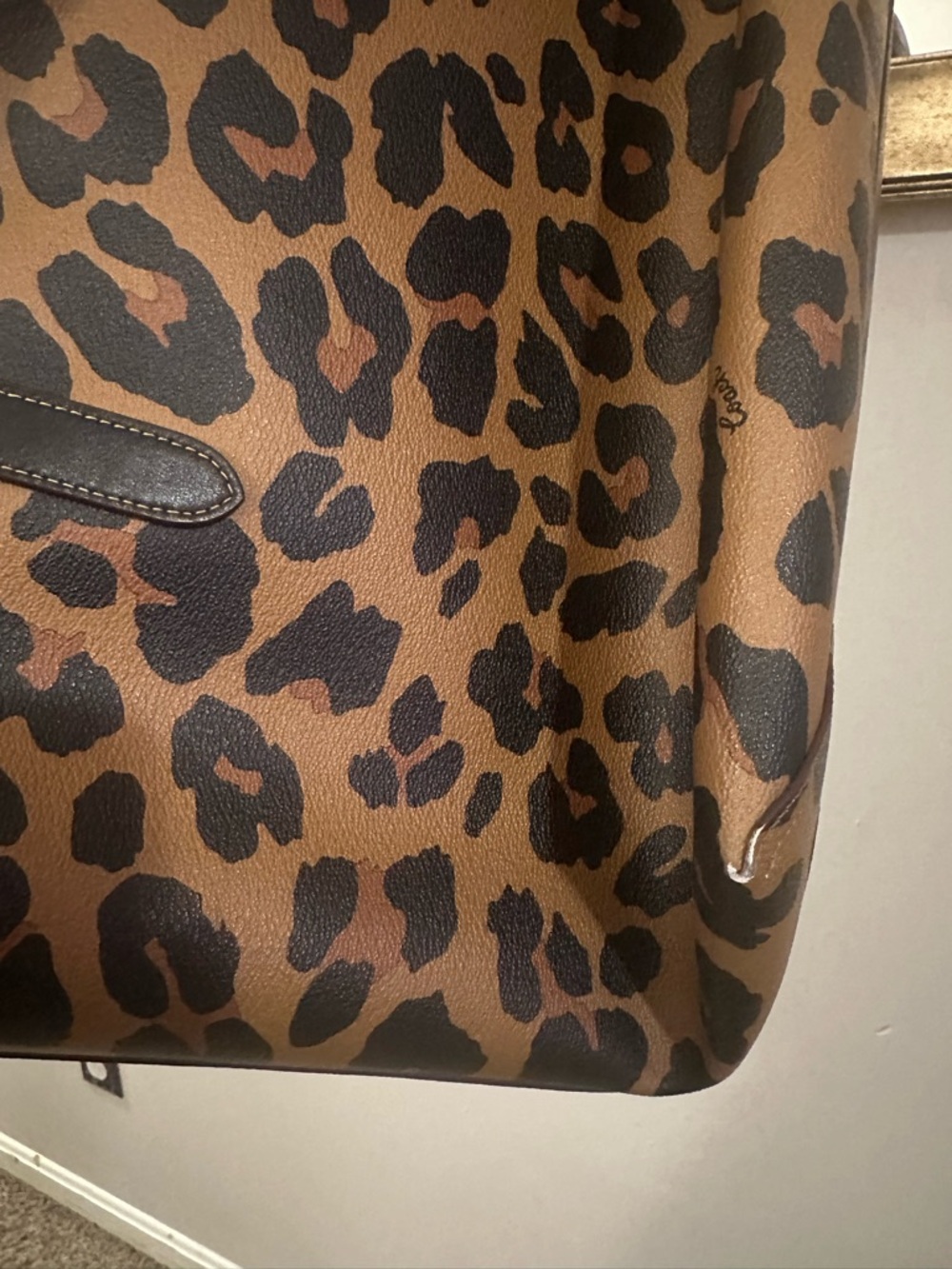 Coach Brown and Black Leopard-Print Tote - Picture 4 of 7